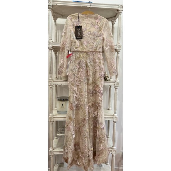 MAC DUGGAL 11174 Floral Embroidered Lace Trumpet Gown Size 2 Maxi Dress MOB - Picture 6 of 7